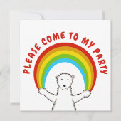 Custom Polar Bear & Rainbow Birthday Einladung (Vorderseite)