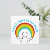 Custom Polar Bear & Rainbow Birthday Einladung (Stehend Vorderseite)