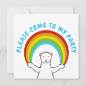 Custom Polar Bear & Rainbow Birthday Einladung (Vorderseite)