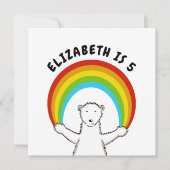 Custom Polar Bear & Rainbow Birthday Einladung (Vorderseite)