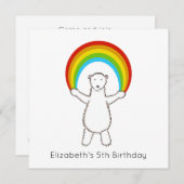Custom Polar Bear & Rainbow Birthday Einladung (Vorne/Hinten)