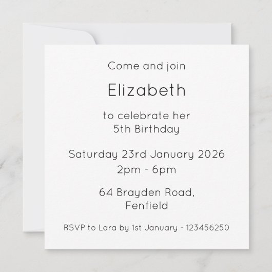 Custom Polar Bear & Rainbow Birthday Einladung (Rückseite)