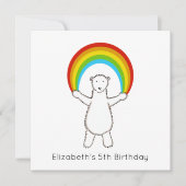 Custom Polar Bear & Rainbow Birthday Einladung (Vorderseite)