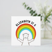 Custom Polar Bear & Rainbow Birthday Einladung (Stehend Vorderseite)