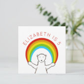Custom Polar Bear & Rainbow Birthday Einladung (Stehend Vorderseite)