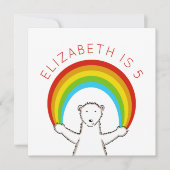 Custom Polar Bear & Rainbow Birthday Einladung (Vorderseite)