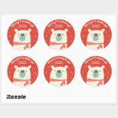 Custom Polar Bear Weihnachten Runder Aufkleber (Blatt)