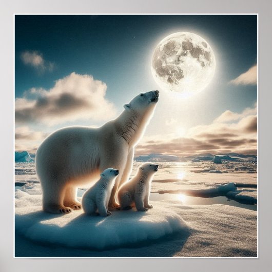 Custom Polar Bears Wall Poster (Vorne)
