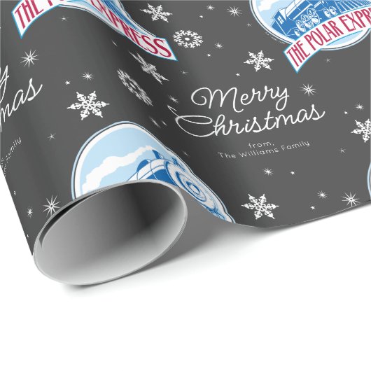 Custom Polar Express Zug Weihnachtsschneeflocke Geschenkpapier (Rolleneckpunkt)