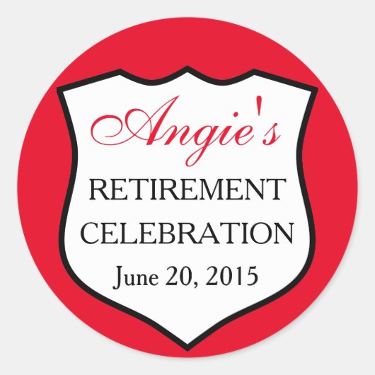 Custom Police Abzeichen Black Red Retirement Runder Aufkleber (Vorderseite)