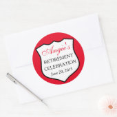 Custom Police Abzeichen Black Red Retirement Runder Aufkleber (Umschlag)