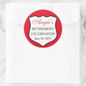 Custom Police Abzeichen Black Red Retirement Runder Aufkleber (Tasche)