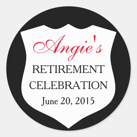 Custom Police Abzeichen Black Red Retirement Runder Aufkleber (Vorderseite)