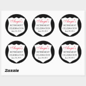 Custom Police Abzeichen Black Red Retirement Runder Aufkleber (Blatt)