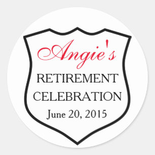 Custom Police Abzeichen Black Red Retirement Runder Aufkleber