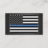 Custom Police Department Thin Blue Line Logo Visitenkarte (Rückseite)