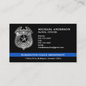 Custom Police Department Thin Blue Line QR Code Visitenkarte (Vorderseite)