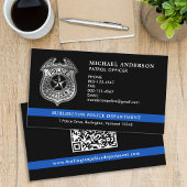 Custom Police Department Thin Blue Line QR Code Visitenkarte