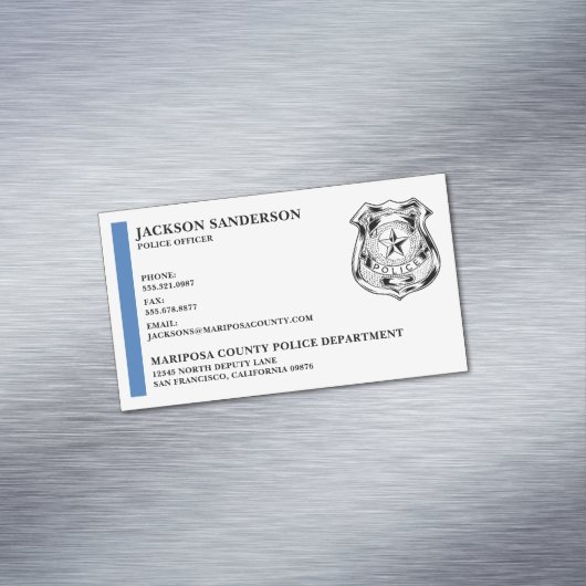 Custom Police Officer Department Law Enforcement Magnetische Visitenkarte (Beispiel)