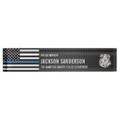 Custom Police Officer Department Thin Blue Line Namensplakette (Vorderseite)