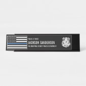 Custom Police Officer Department Thin Blue Line Schreibtischnamensplakette (Vorderseite )