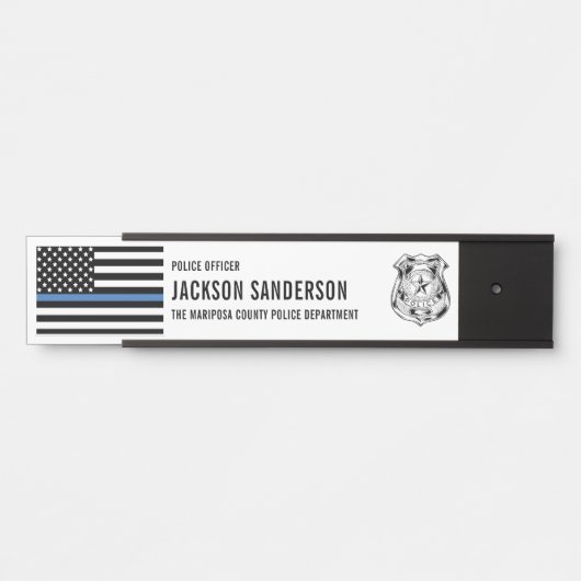 Custom Police Officer Department Thin Blue Line Türschild (Vorderseite )