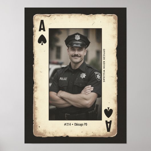 Custom Police Officer Geschenk Wand an Wand Poster (Vorne)