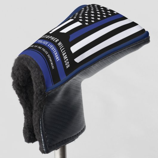 Custom Police Officer Thin Blue Line Police Golf Headcover (3/4 Vorderseite)