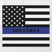 Custom Police Officer Thin Blue Line Polizeiabteil Bierflaschenetikett (Einzelnes Label)