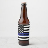 Custom Police Officer Thin Blue Line Polizeiabteil Bierflaschenetikett (Vorderseite)