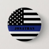 Custom Police Officer Thin Blue Line Polizeiabteil Button (Vorderseite)