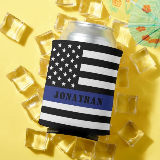 Custom Police Officer Thin Blue Line Polizeiabteil Dosenkühler (In Situ Sommer)