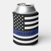 Custom Police Officer Thin Blue Line Polizeiabteil Dosenkühler (Kanne Rückseite)