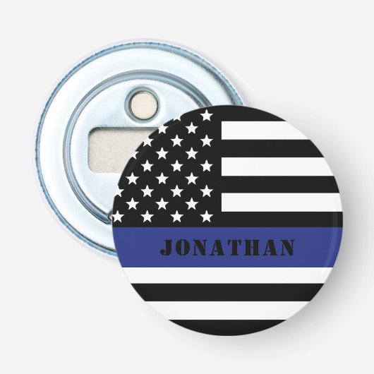 Custom Police Officer Thin Blue Line Polizeiabteil Flaschenöffner (Vorderseite)