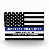Custom Police Officer Thin Blue Line Polizeiabteil Fotoblock (Vorderseite)