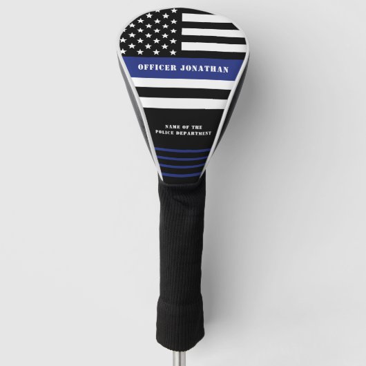Custom Police Officer Thin Blue Line Polizeiabteil Golf Headcover (Vorderseite)