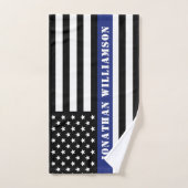 Custom Police Officer Thin Blue Line Polizeiabteil Handtuch (Handtuch)