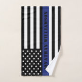 Custom Police Officer Thin Blue Line Polizeiabteil Handtuch (Handtuch)