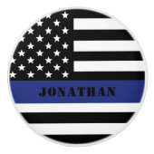 Custom Police Officer Thin Blue Line Polizeiabteil Keramikknauf (Vorderseite)