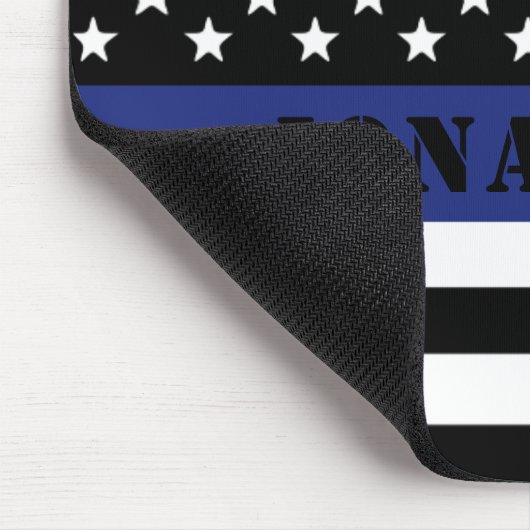 Custom Police Officer Thin Blue Line Polizeiabteil Mousepad (Ecke)