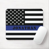 Custom Police Officer Thin Blue Line Polizeiabteil Mousepad (Mit Mouse)