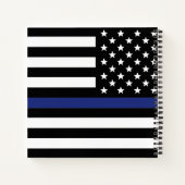 Custom Police Officer Thin Blue Line Polizeiabteil Notizblock (Rückseite)