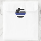 Custom Police Officer Thin Blue Line Polizeiabteil Runder Aufkleber (Tasche)