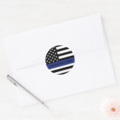 Custom Police Officer Thin Blue Line Polizeiabteil Runder Aufkleber (Umschlag)