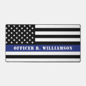 Custom Police Officer Thin Blue Line Polizeiabteil Schreibtischunterlage (Vorderseite)