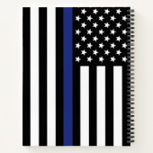 Custom Police Officer Thin Blue Line Polizeiüberga Notizblock (Rückseite)