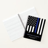Custom Police Officer Thin Blue Line Polizeiüberga Notizblock (Innenseite)