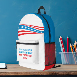 Custom Political Campaign 2024 American Flag Bedruckter Rucksack