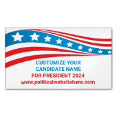 Custom Political Campaign 2024 American Flag Magnetische Visitenkarte (Vorderseite)