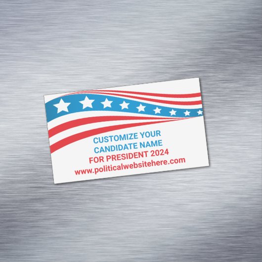 Custom Political Campaign 2024 American Flag Magnetische Visitenkarte (Beispiel)